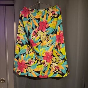 Vintage Very Good Clothes Co Floral Hawaiian A-Line Skirt with Vibrant Colors